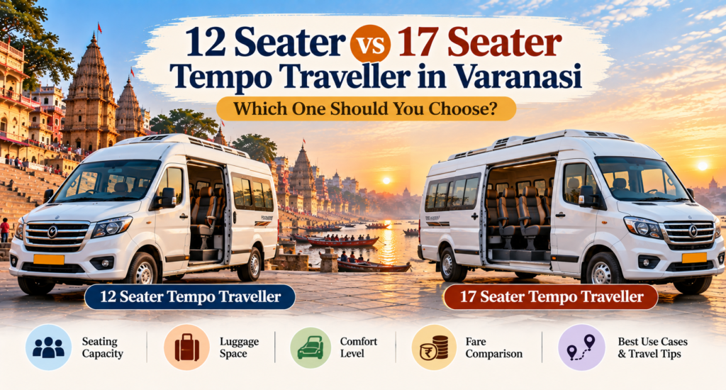 12 Seater vs 17 Seater Tempo Traveller in Varanasi