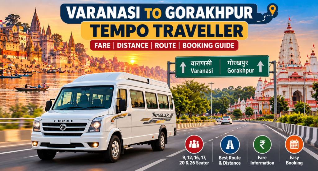 Varanasi to Gorakhpur Tempo Traveller